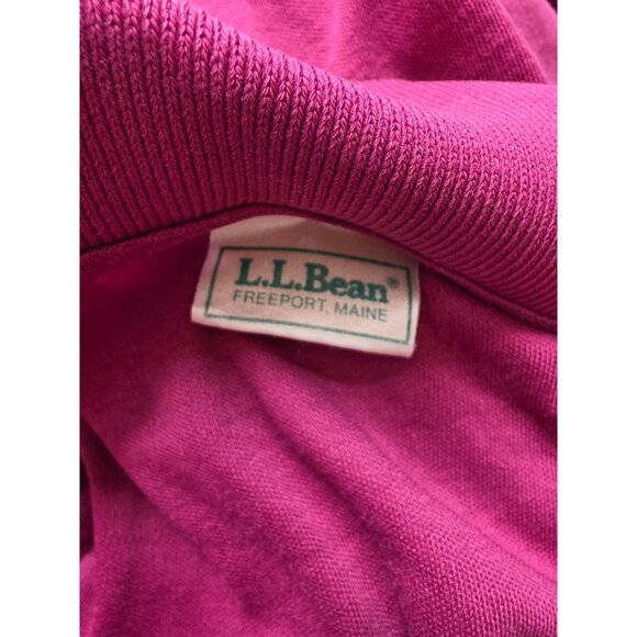 L.L. Bean Mens Long Sleeve Polo Shirt Size XL Raspberry Cotton - Picture 4 of 7